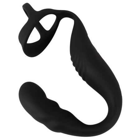 Pierścień erekcyjny z wibrującym stymulatorem prostaty Rebel RC Prostate - podwójny pierścień i stymulator krocza, 9,5 cm - 7