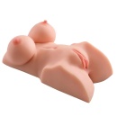 Tors masturbator PET Double-D z biustem DD, wibro-jajkiem i dwoma kanałami, 25,4 cm - 2