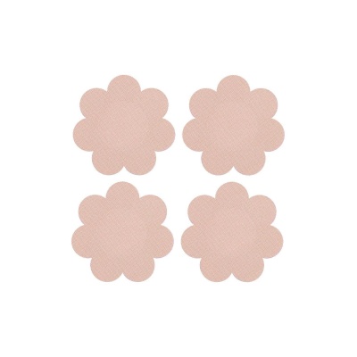 PEEKABOOS SELF ADHESIVE SATIN NIPPLE COVERS, NUDE - 1 2
