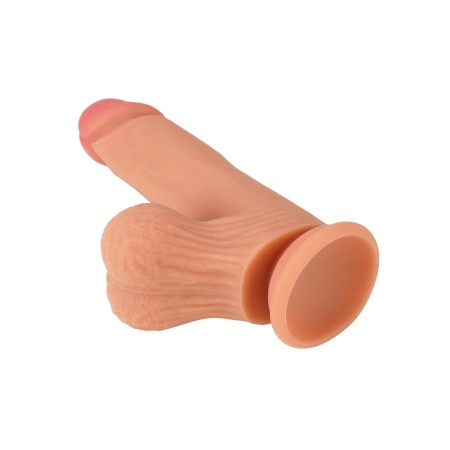 Dildo z przyssawką Inferno z płynnego silikonu medycznego, 19 cm - 7
