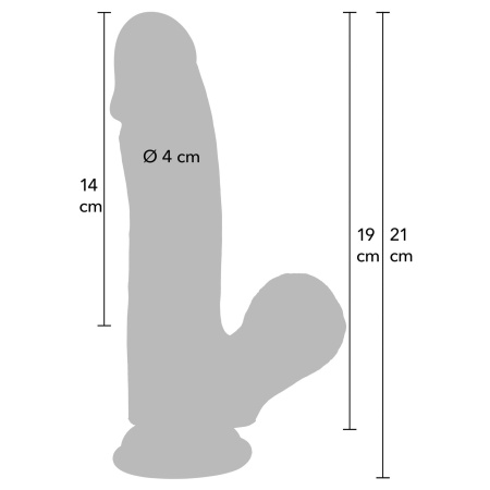 Dildo z przyssawką Inferno z płynnego silikonu medycznego, 19 cm - 11