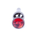 Biżuteria analna Dark Silver - anatomiczny korek ze stali nierdzewnej z kamieniem w oprawie, długość 9,5 cm, średnica 3 cm - 1