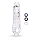 SIZE UP CLEAR VIEW STUDDED PENIS EXTENDER WITH BALL LOOP - 2