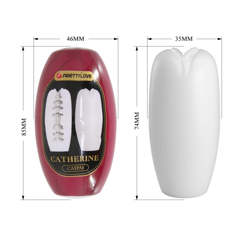 Masturbator Catherine Caspar z elastyczną nakładką TPR (8,5 cm) - 9