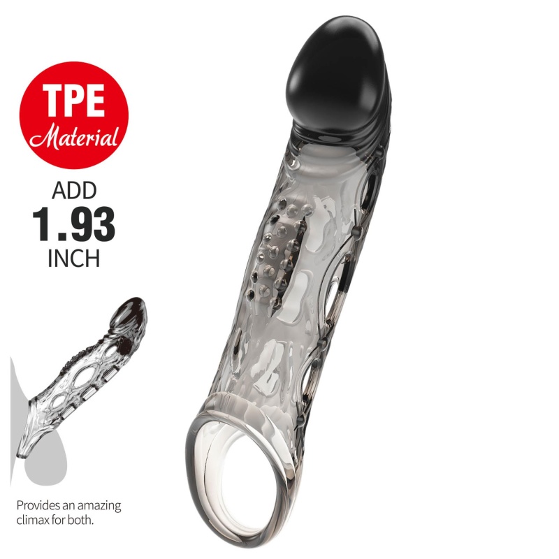 Wibrująca nakładka na penisa Wayde z pętlą na jądra (19,5 cm) - 2