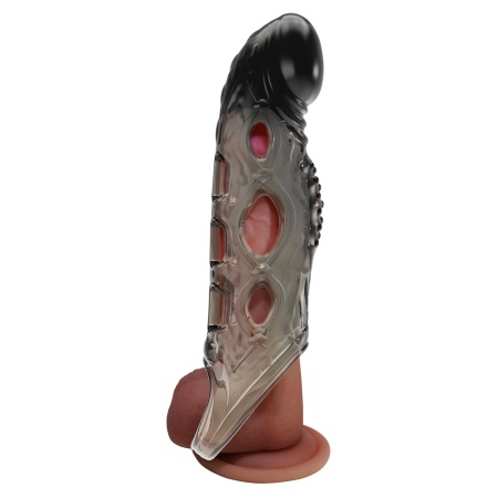 Wibrująca nakładka na penisa Wayde z pętlą na jądra (19,5 cm) - 7