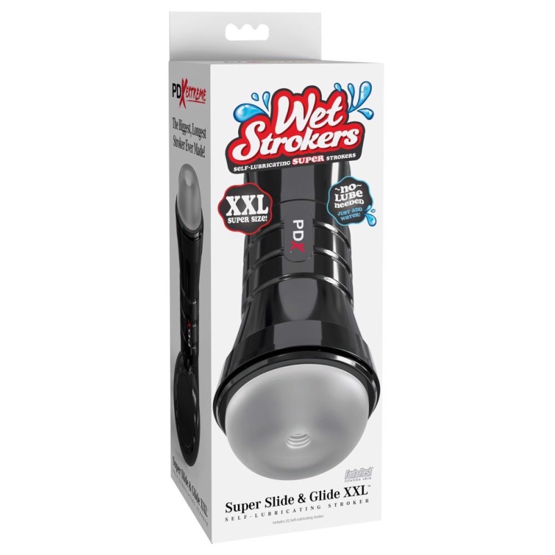 Masturbator WetStroker Slide XXL Fros – TPR aktywowany wodą, regulowany ssak, 26 cm - 1