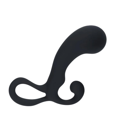 Bulb with Loop Silicone Prostate Massager - M - Black - 1