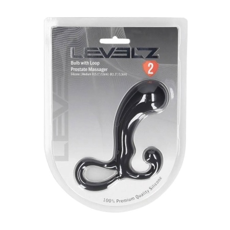 Bulb with Loop Silicone Prostate Massager - M - Black - 2