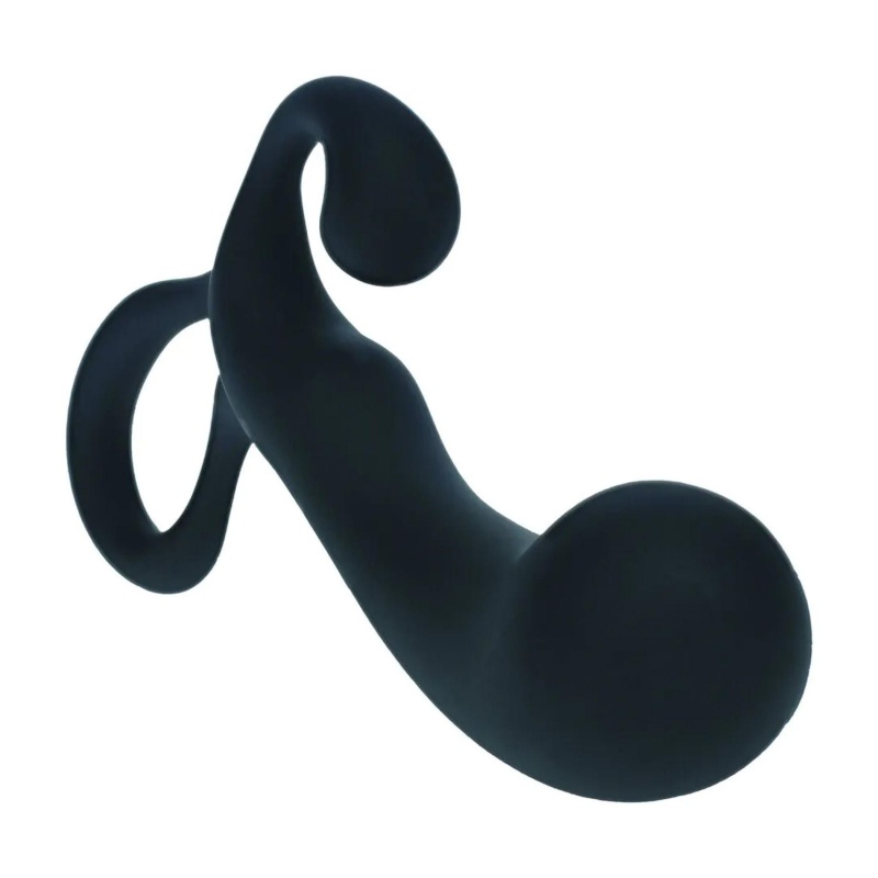 Bulb with Loop Silicone Prostate Massager - M - Black - 5