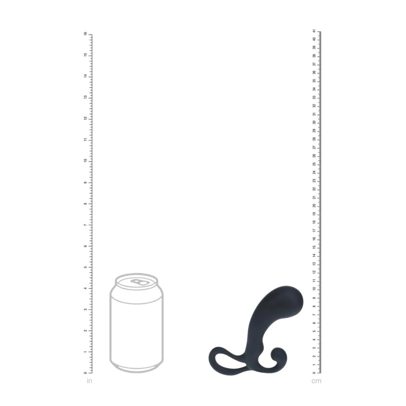 Bulb with Loop Silicone Prostate Massager - M - Black - 6