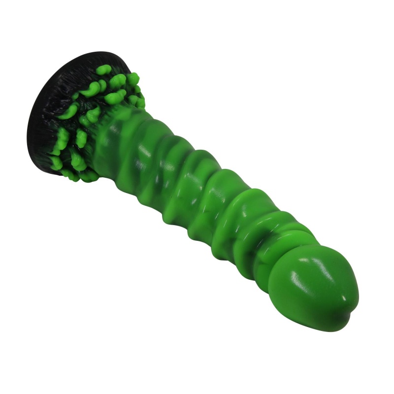 Dildo silikonowe Power Monsters Manticore z pofalowaną teksturą, 23 cm - 5