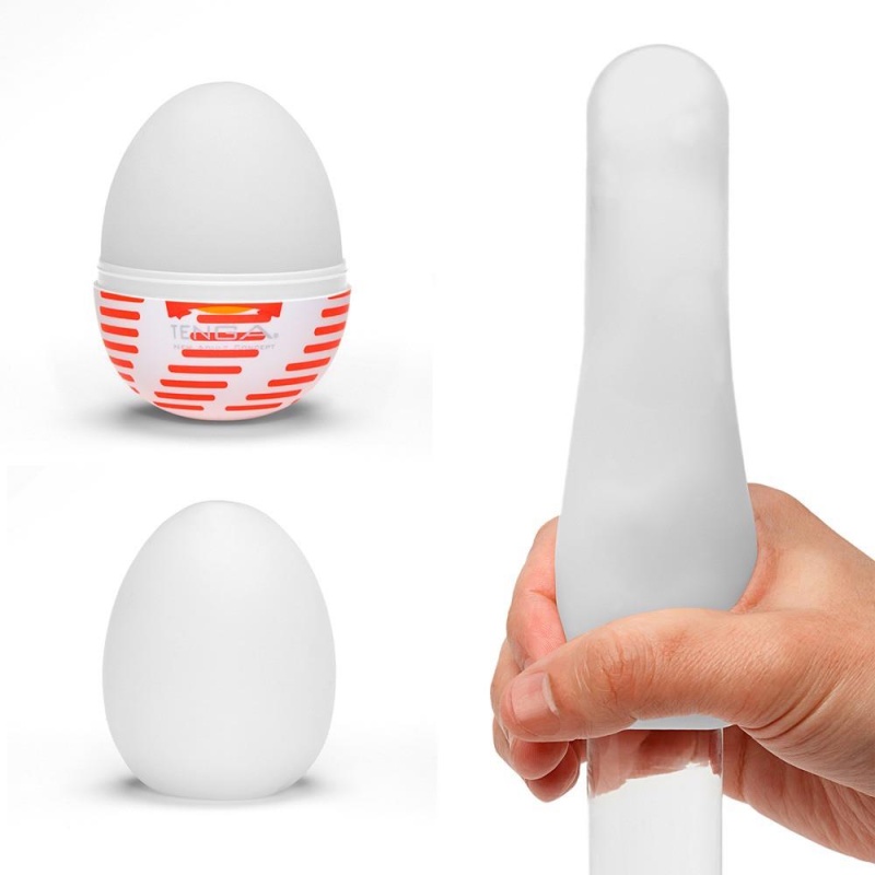 Masturbator Egg Tube - żebrowana struktura wewnętrzna, długość 7 cm, zestaw 6 szt. - 3