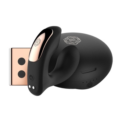 Rosy Gold – Wearable Vibrator with Luxury Charging Case – Black - 1