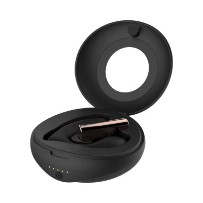 Rosy Gold – Wearable Vibrator with Luxury Charging Case – Black - 1 2