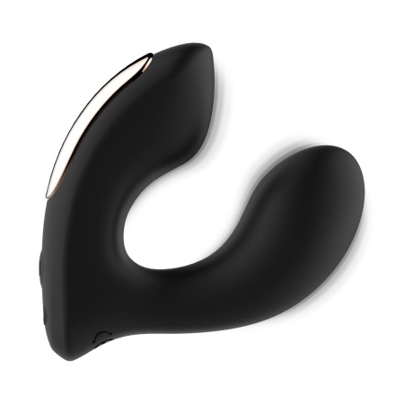 Wibrator do noszenia Rosy Gold Model Black - silikon medyczny, stymulacja wewnętrzna i zewnętrzna, 9 × 3 cm - 4