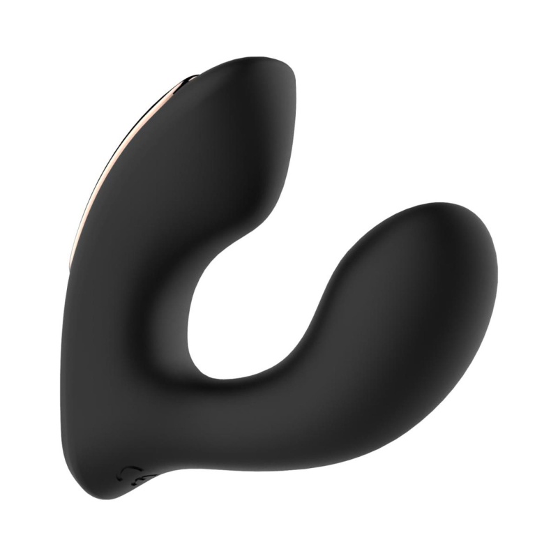 Wibrator do noszenia Rosy Gold Model Black - silikon medyczny, stymulacja wewnętrzna i zewnętrzna, 9 × 3 cm - 6
