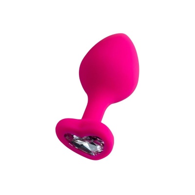Korek analny Diamond Heart ToDo by Toyfa - silikonowy, bezwibracyjny, zdobiony kryształem, Ø 1-3,5 cm, dł. 8 cm - 1 2