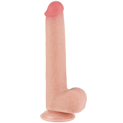 Dildo Sliding Skin Dual Layer 22 cm w kolorze cielistym - 1 2