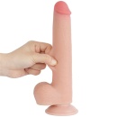 Dildo Sliding Skin Dual Layer 22 cm w kolorze cielistym - 6