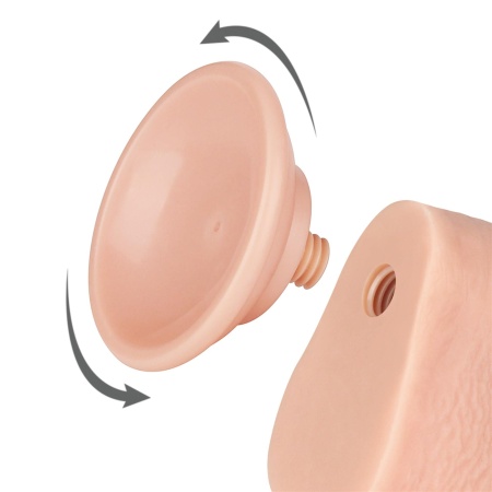 Dildo Sliding Skin Dual Layer 22 cm w kolorze cielistym - 7