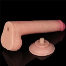 Dildo Sliding Skin Dual Layer 22 cm w kolorze cielistym - 14