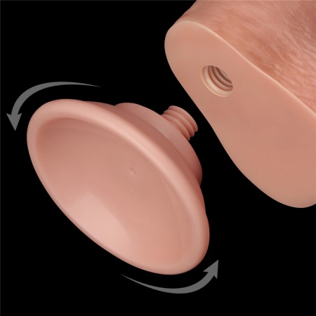 Dildo Sliding Skin Dual Layer 22 cm w kolorze cielistym - 15