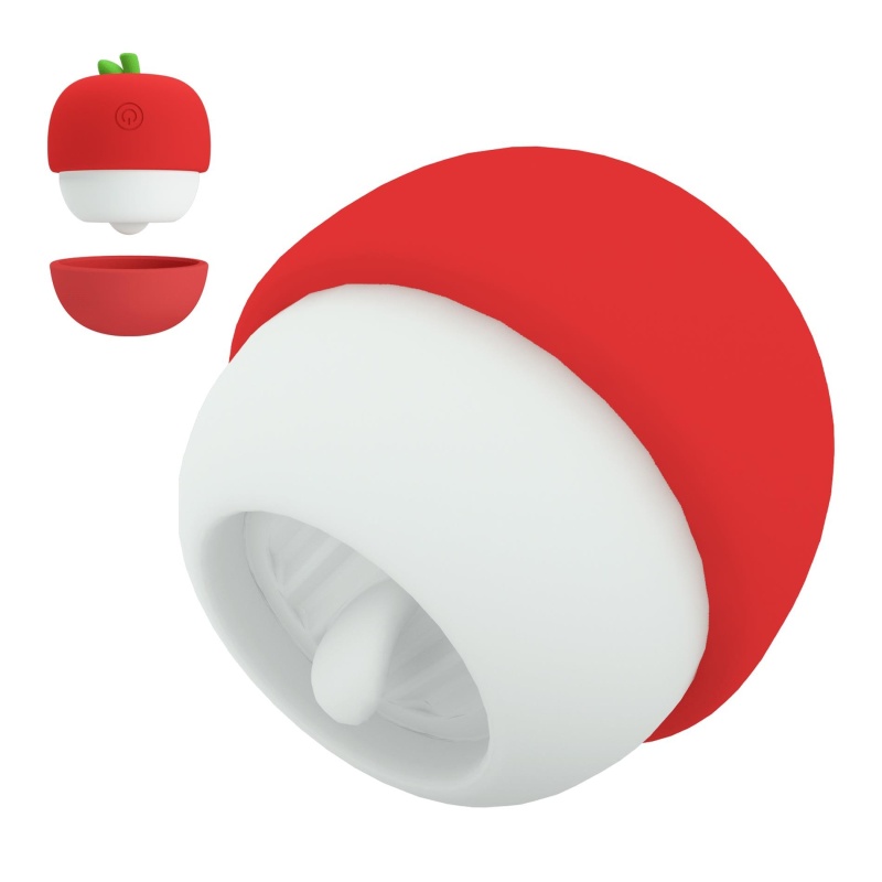 Stymulator łechtaczki Apple Secret z ruchomym języczkiem, 5,9 cm - 2