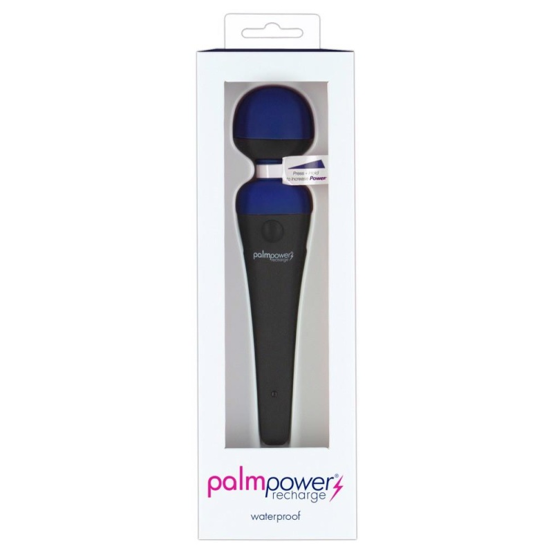 Masażer wibracyjny PalmPower Recharge Blue z elastyczną głowicą Ø 4 cm i akumulatorem - 19,5 cm - 8