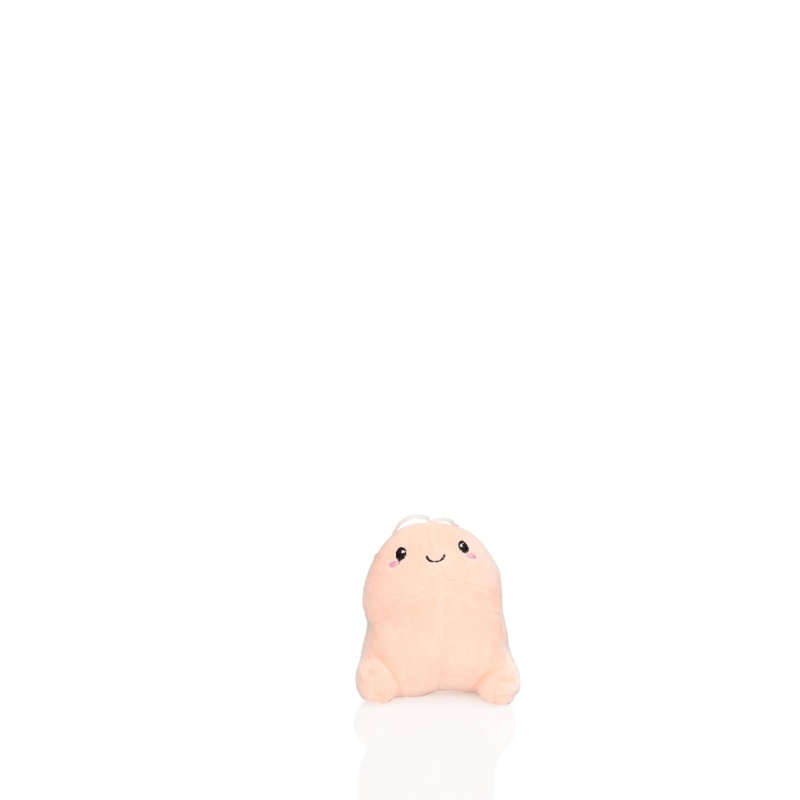 Pluszowy penis Short Penis Plushie - miękka tkanina poliestrowa z pętlą do zawieszenia, 10 cm - 1
