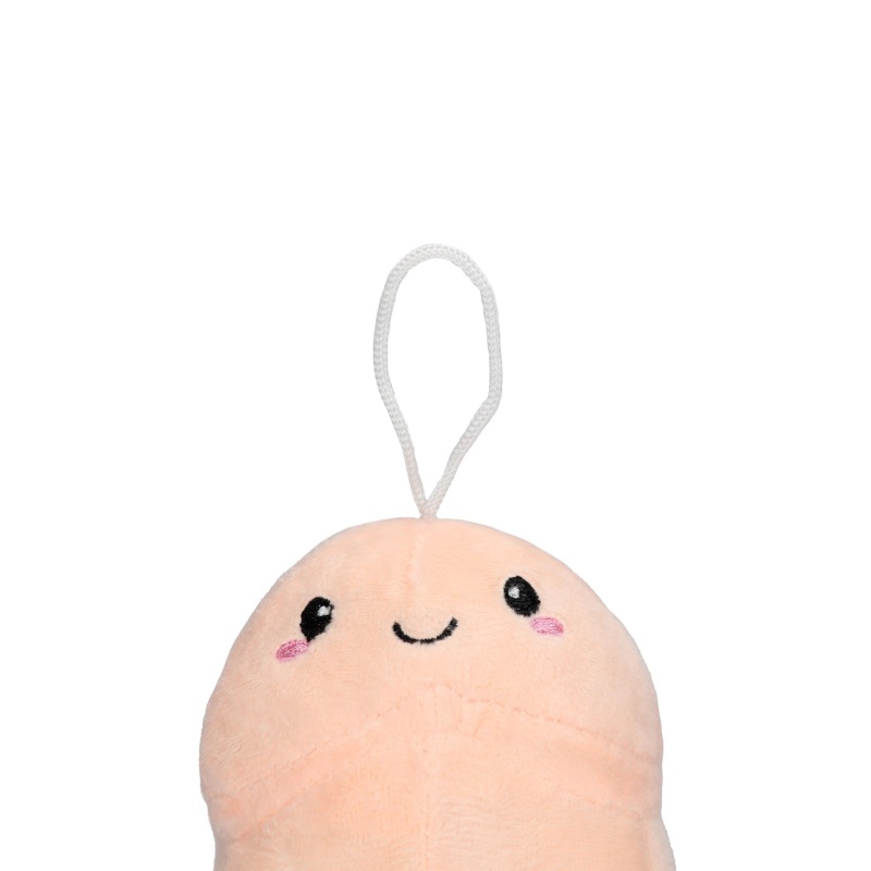 Pluszowy penis Short Penis Plushie - miękka tkanina poliestrowa z pętlą do zawieszenia, 10 cm - 2