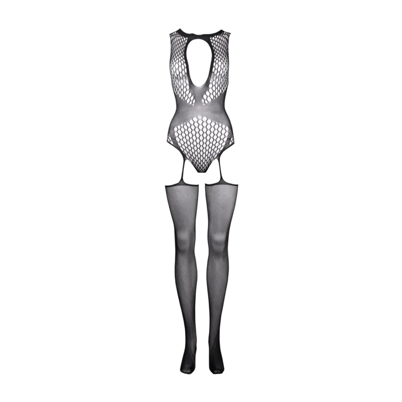 Contrast Suspender Bodystocking - One Size - 8