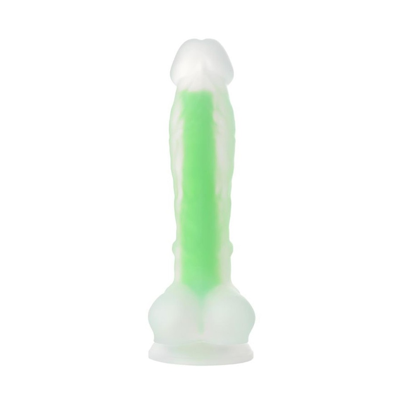 Dildo realistyczny BEYOND BY TOYFA Wade Glow Green, silikonowy, świecący w ciemności, 14,5 cm - 4