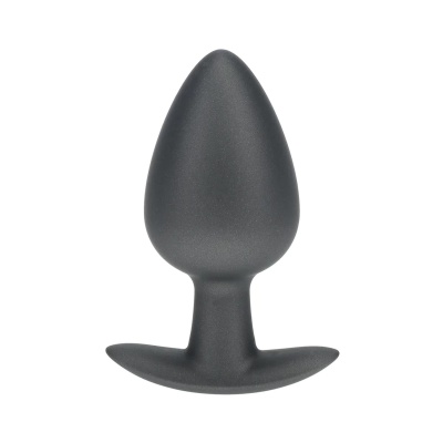 Smooth Silicone Anal Plug - Large - 3.5" / 8,9 cm - Gunmetal - 1