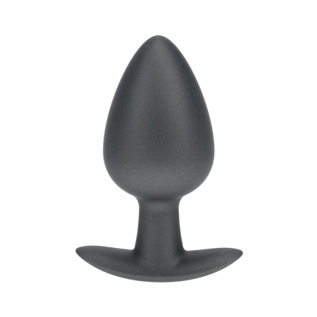 Smooth Silicone Anal Plug - Large - 3.5" / 8,9 cm - Gunmetal - 1