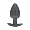 Smooth Silicone Anal Plug - Large - 3.5" / 8,9 cm - Gunmetal - 1