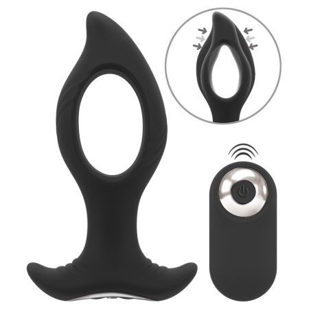 Wibrator analny RC Butt Plug with a Hole - otwór kompresyjny, długość 12 cm, średnica maks. 4,5 cm - 2