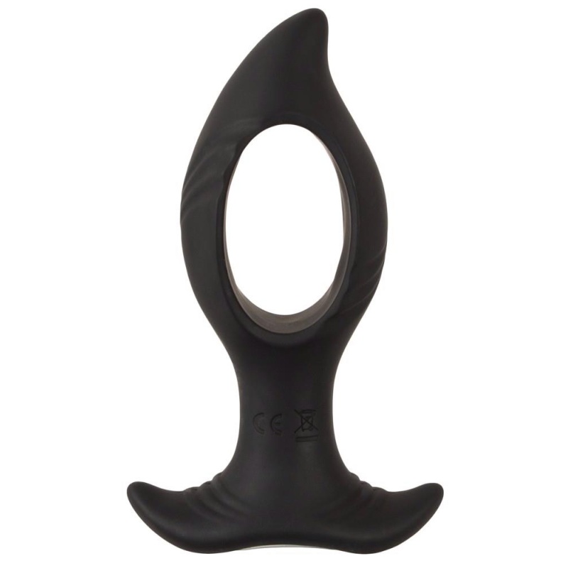 Wibrator analny RC Butt Plug with a Hole - otwór kompresyjny, długość 12 cm, średnica maks. 4,5 cm - 6