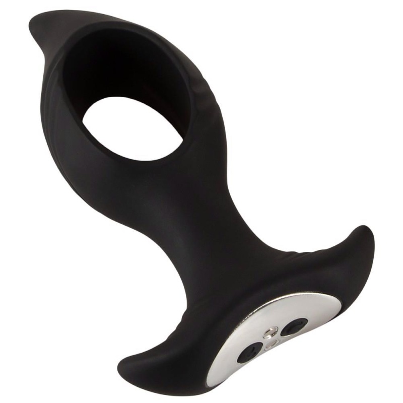 Wibrator analny RC Butt Plug with a Hole - otwór kompresyjny, długość 12 cm, średnica maks. 4,5 cm - 7