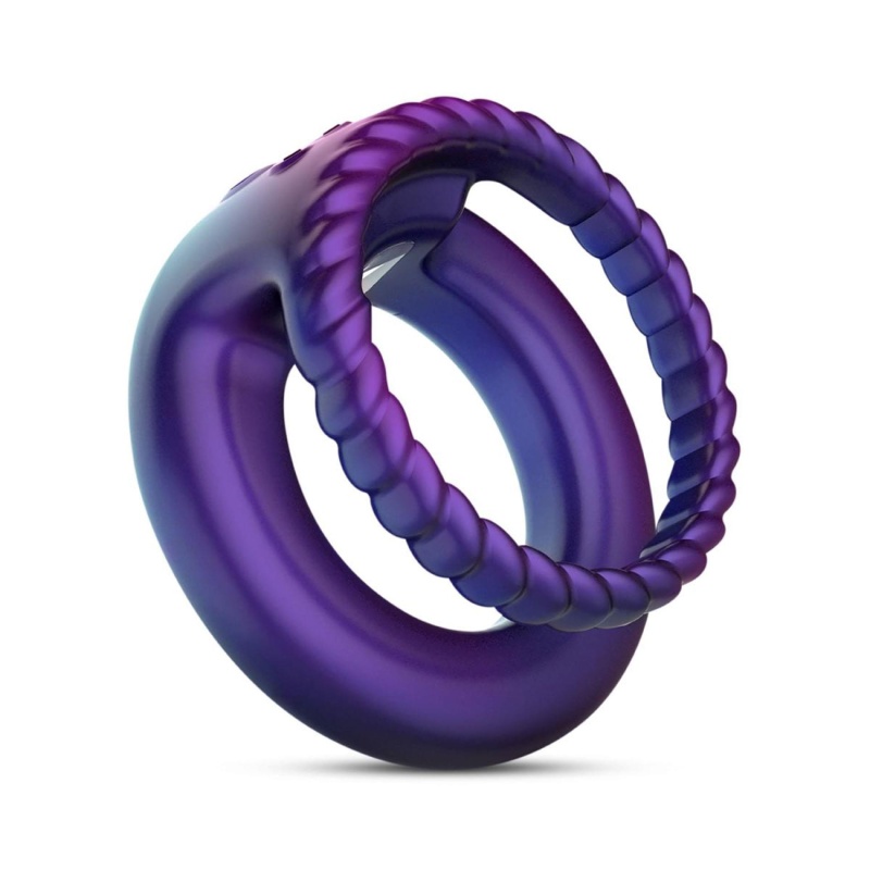 Hueman - Jupiter Vibrating Cock and Ball Ring - Purple - 1