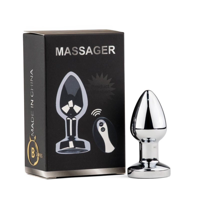 Korek analny Metal Butt Plug S Vibrator USB - pilot zdalnego sterowania, 10 trybów wibracji, wodoodporność IPX7 - 1