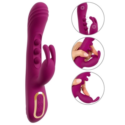 Wibrator króliczek Javida 2F Squirting z 3-punktowym stukaniem punktu G, 22,5 cm - 1 2