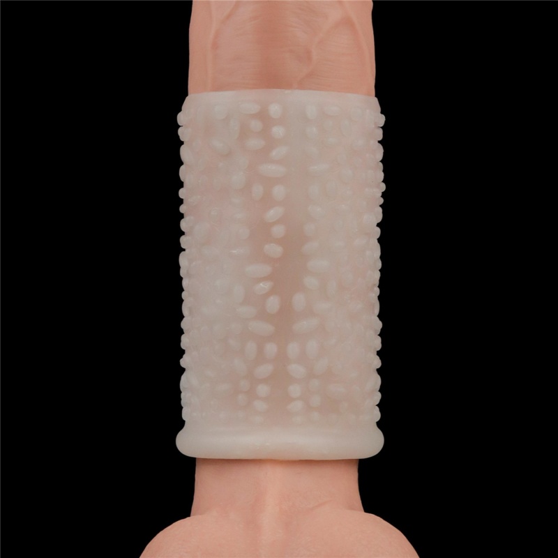 Nakładka wibrująca na penisa Drip Knights Ring 9,9 cm biała - 5