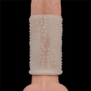 Nakładka wibrująca na penisa Drip Knights Ring 9,9 cm biała - 5