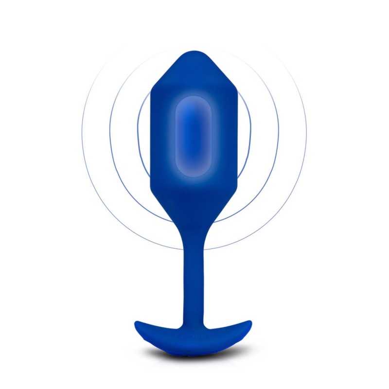 Korek analny wibrujący Snug Plug 4 Navy - obciążenie 247 g, długość 14,9 cm, średnica 4,3 cm - 2