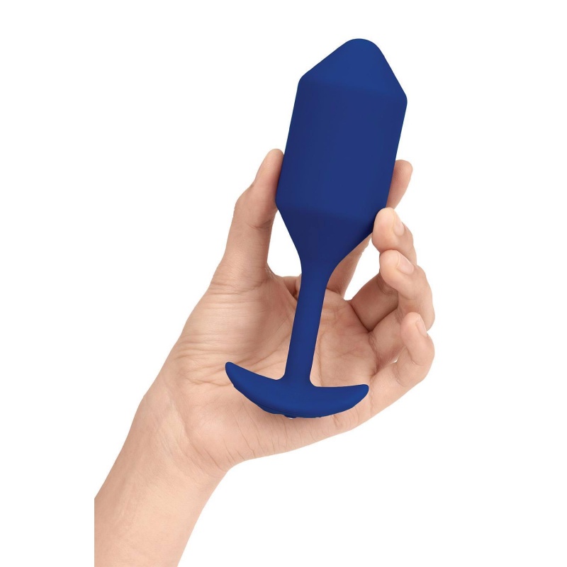 Korek analny wibrujący Snug Plug 4 Navy - obciążenie 247 g, długość 14,9 cm, średnica 4,3 cm - 3