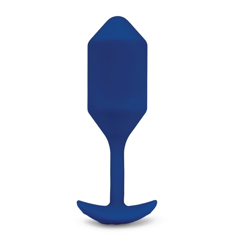 Korek analny wibrujący Snug Plug 4 Navy - obciążenie 247 g, długość 14,9 cm, średnica 4,3 cm - 4
