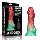 Nadmuchiwane dildo silikonowe 20,3 cm o podwójnej gęstości z gradientem czerwono-zielonym - 1