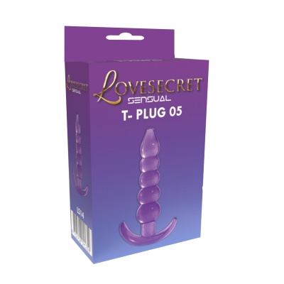 Korek analny T-Plug 05, 12 cm, fioletowy - 1 2