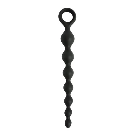 Korale analne Fantasy Anal Beads Black – gładki silikon medyczny, 6 koralików, 20 cm, średnica 2,5 cm - 1
